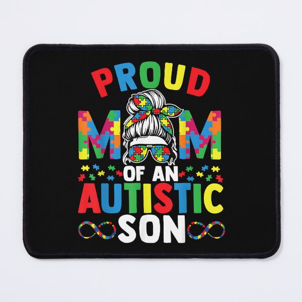 Item preview, Proud Mother Of Autistic Son Messy Bun Autism Awareness Mom designed and sold by Boutkimaewab.