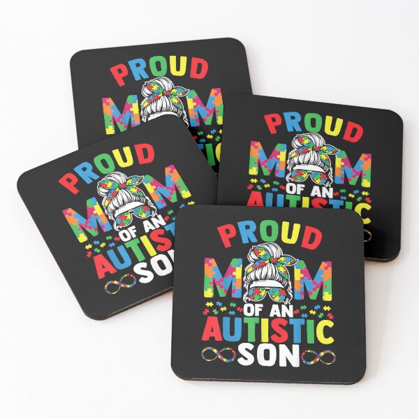 Item preview, Proud Mother Of Autistic Son Messy Bun Autism Awareness Mom designed and sold by Boutkimaewab.