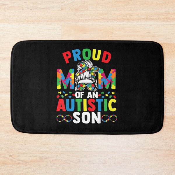 Item preview, Proud Mother Of Autistic Son Messy Bun Autism Awareness Mom designed and sold by Boutkimaewab.