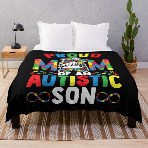 Item preview, Proud Mother Of Autistic Son Messy Bun Autism Awareness Mom designed and sold by Boutkimaewab.