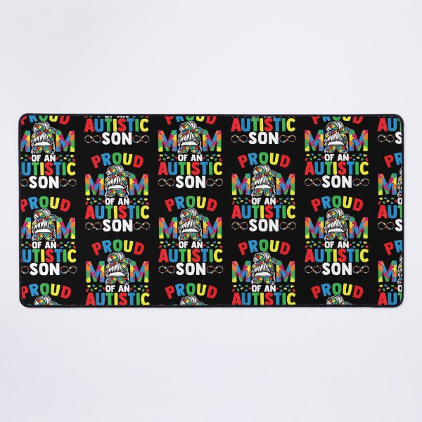 Item preview, Proud Mother Of Autistic Son Messy Bun Autism Awareness Mom designed and sold by Boutkimaewab.