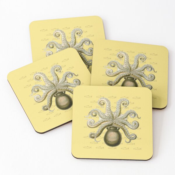 Item preview, Octopus  – Haeckel Vintage Science Art - Butter Yellow for Spring 26 designed and sold by FUNKARIUM.