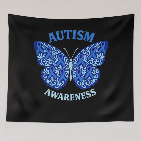 Item preview, Autism Awareness Month Butterfly Blue Ribbon Women Men Kids designed and sold by clothesy7.