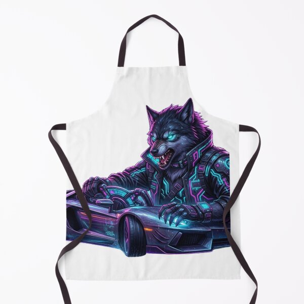 Item preview, Cyberpunk Wolf Driver Neon Futuristic Street Art designed and sold by novyron.