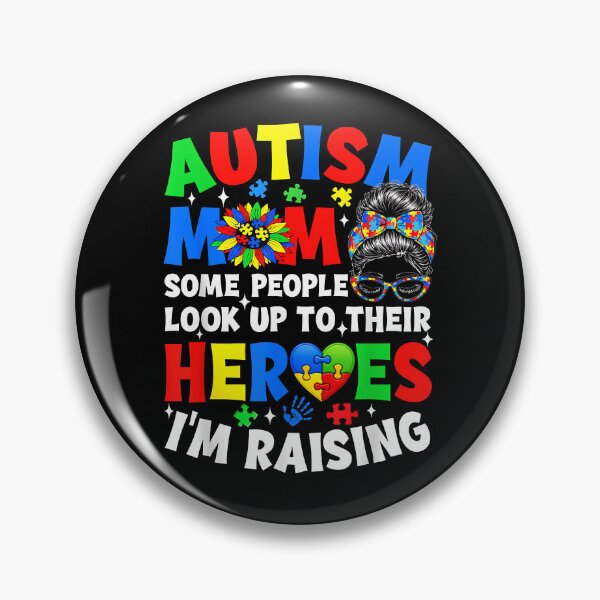 Item preview, Autism Mom Raising Hero Groovy Messy Bun Autism Awareness designed and sold by Boutkimaewab.