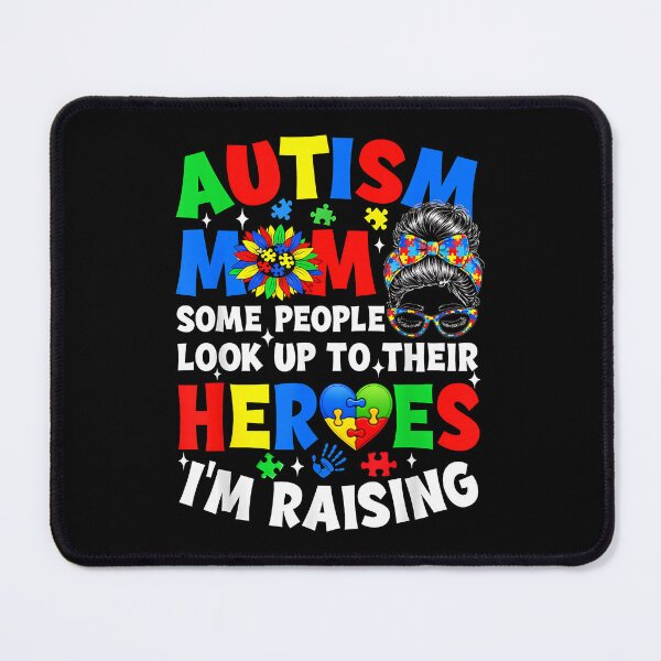 Item preview, Autism Mom Raising Hero Groovy Messy Bun Autism Awareness designed and sold by Boutkimaewab.