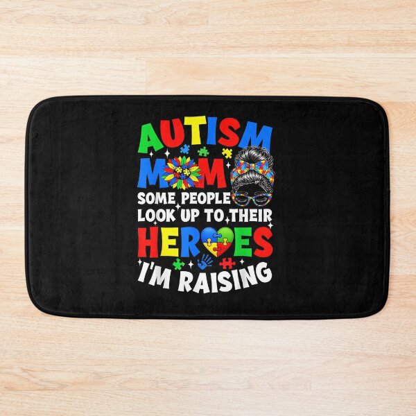 Item preview, Autism Mom Raising Hero Groovy Messy Bun Autism Awareness designed and sold by Boutkimaewab.