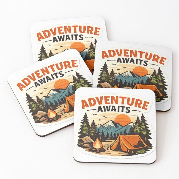 Item preview, Adventure Awaits Cat Sticker | Cute Camping Cat designed and sold by DigitalArt10.