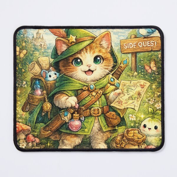 Item preview, No Thoughts Just Side Quests Cute Gamer Cat designed and sold by KinLost.