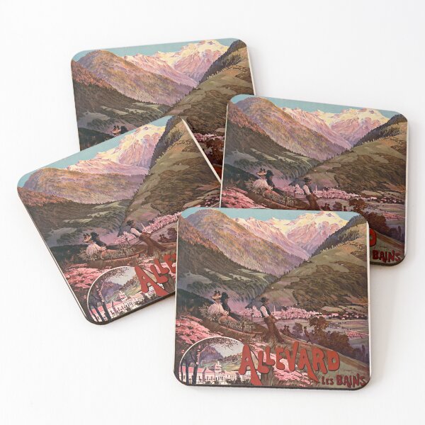 Item preview, Vintage Allevard Les Bains Alps Travel Poster 1899 designed and sold by TheSoulOfArt.