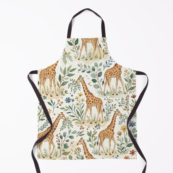 Item preview, Cute Watercolor Giraffe Pattern – Safari Animal Botanical Seamless Design designed and sold by InovArtS.