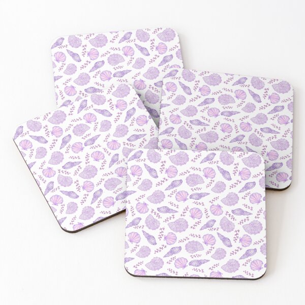 Item preview, Purple Seashell Pattern – Cute Watercolor Sea Shells and Ocean Beach Seamless Pattern designed and sold by sacredolga.