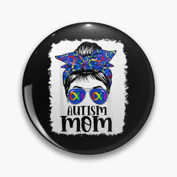 Item preview, Mom Autism Awareness Messy Bun Infinity Rainbow Bleached designed and sold by Boutkimaewab.