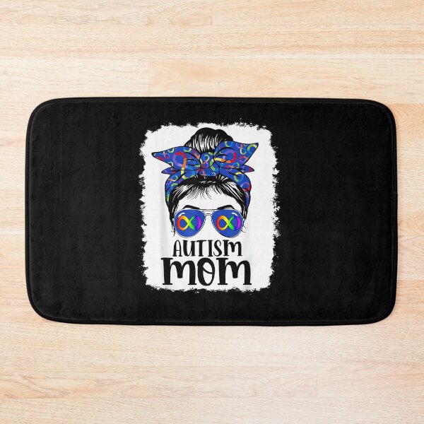 Item preview, Mom Autism Awareness Messy Bun Infinity Rainbow Bleached designed and sold by Boutkimaewab.