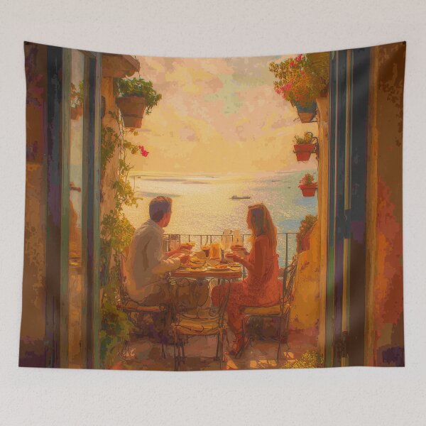 Item preview, Balcony Breakfast at Sunrise designed and sold by Rtymer.
