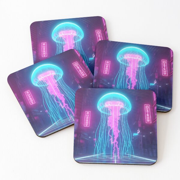 Item preview, Neon Cyberpunk Jellyfish in Vaporwave Alley designed and sold by powersunlight.
