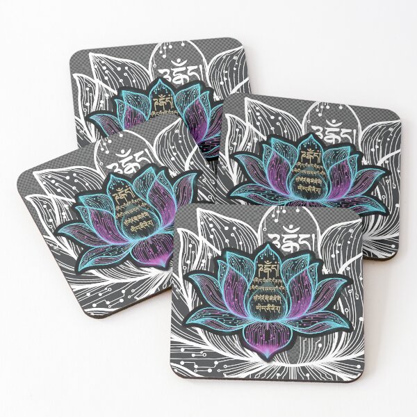 Item preview, Tibetan Mantra Tech Lotus Spiritual Art for Mindful Geeks designed and sold by eikulabs.