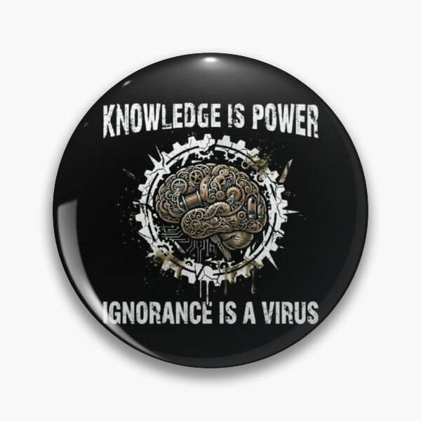 Item preview, Knowledge is Power – Mechanical Brain Emblem Design designed and sold by Dogandesighn.