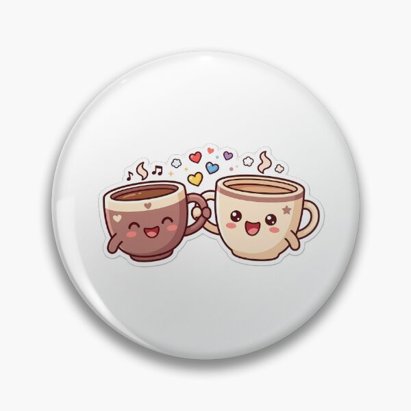 Item preview, Kawaii Coffee Cups Clinking - Cheers to Friendship & Love designed and sold by PawsyVibe.