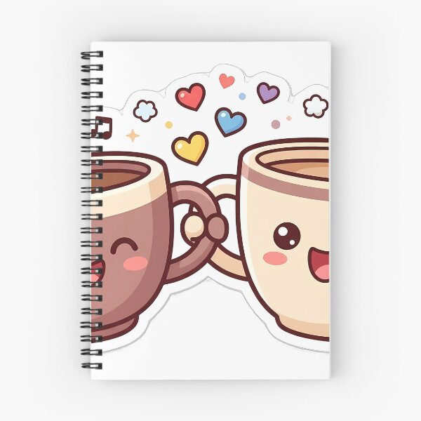 Item preview, Kawaii Coffee Cups Clinking - Cheers to Friendship & Love designed and sold by PawsyVibe.