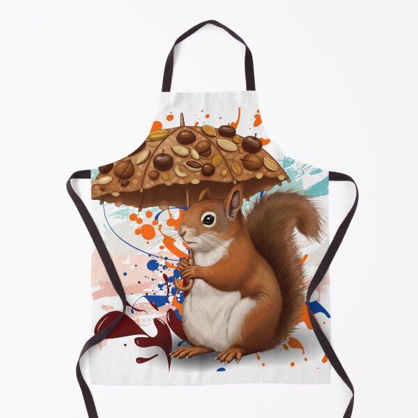 Item preview, Cute Squirrel with Nut Umbrella – Funny Woodland Animal Art designed and sold by ChenEngEng.