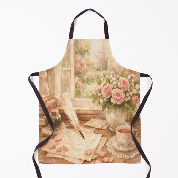 Item preview, Rose Garden Writing Nook – Spring Letters Victorian Cottagecore Art designed and sold by ArtFreshStudio.
