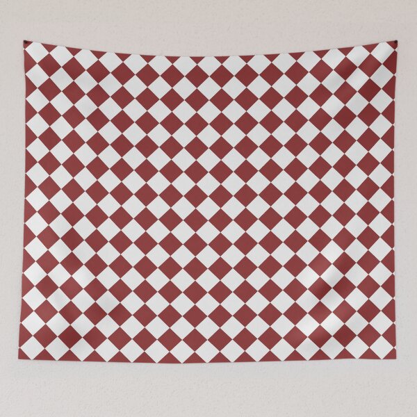 Item preview, Checkerboard White and Brick Red Pattern designed and sold by pattern-archive.