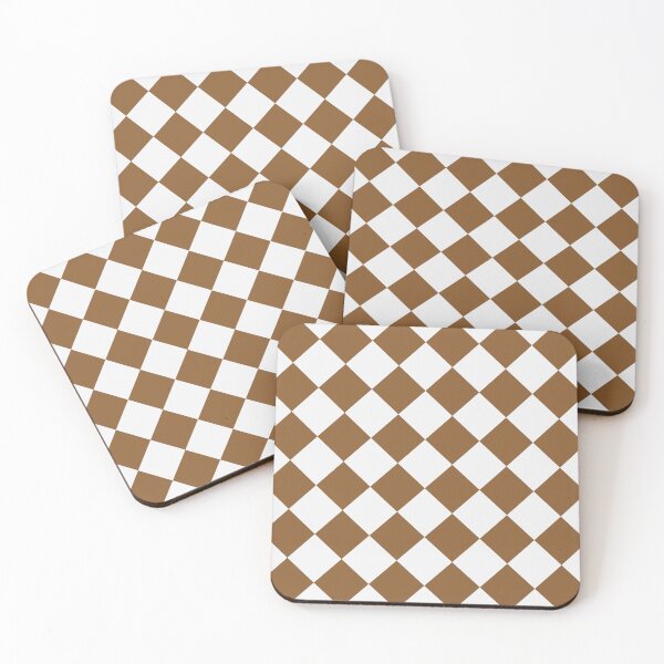 Artikelvorschau, Schachbrettmuster in Weiß und Bronze entworfen und verkauft von pattern-archive.