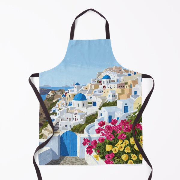 Item preview, Santorini Oia Village Blue Dome Coastal Landscape designed and sold by Fikuall.