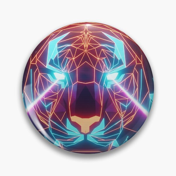 Item preview, Neon Geometric Tiger Head - Low Poly Synthwave Art designed and sold by powersunlight.