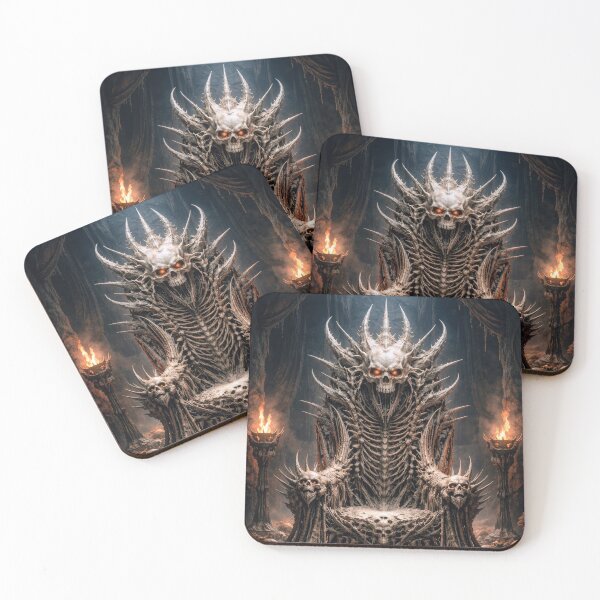Item preview, Bone Throne - Dark Fantasy Artwork of a Throne Made of Bones and Skulls | Gothic Art, Mystical Creature, and Horror Fantasy Design designed and sold by DrakariArt.