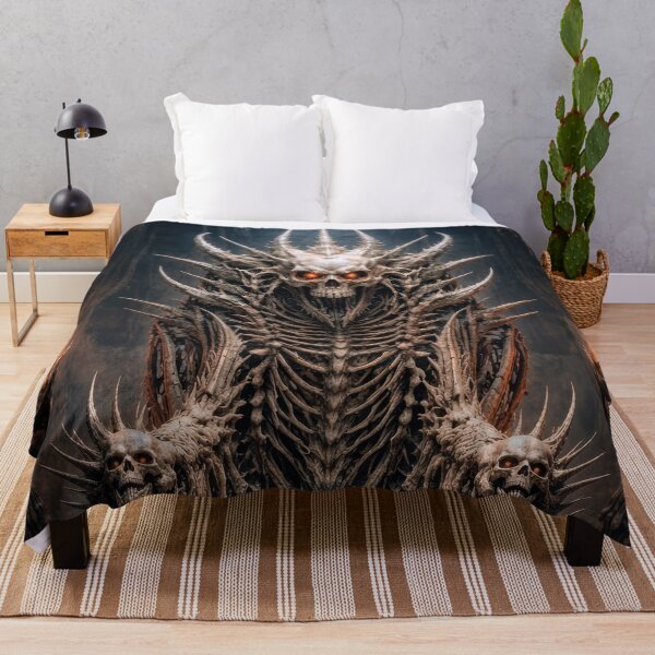 Item preview, Bone Throne - Dark Fantasy Artwork of a Throne Made of Bones and Skulls | Gothic Art, Mystical Creature, and Horror Fantasy Design designed and sold by DrakariArt.