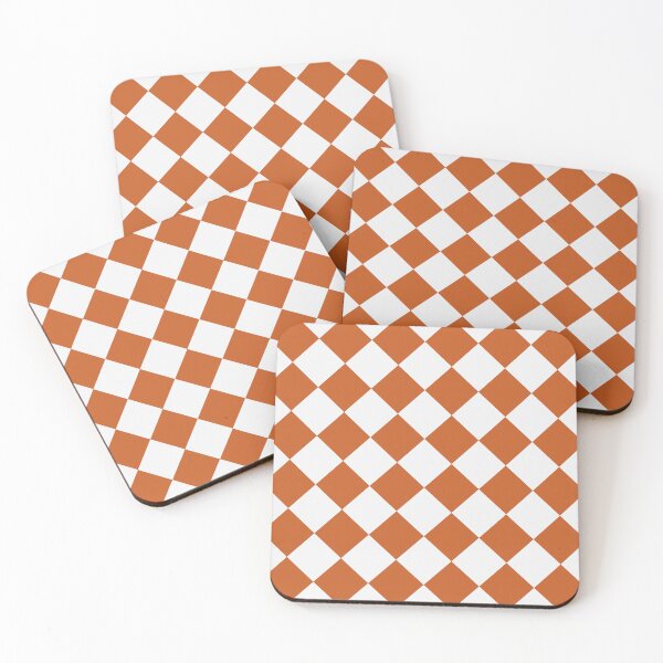 Artikelvorschau, Schachbrettmuster in Weiß und Orange entworfen und verkauft von pattern-archive.