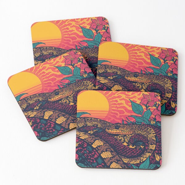 Item preview, Tropical Snake at Sunset designed and sold by Retro-Bloom.