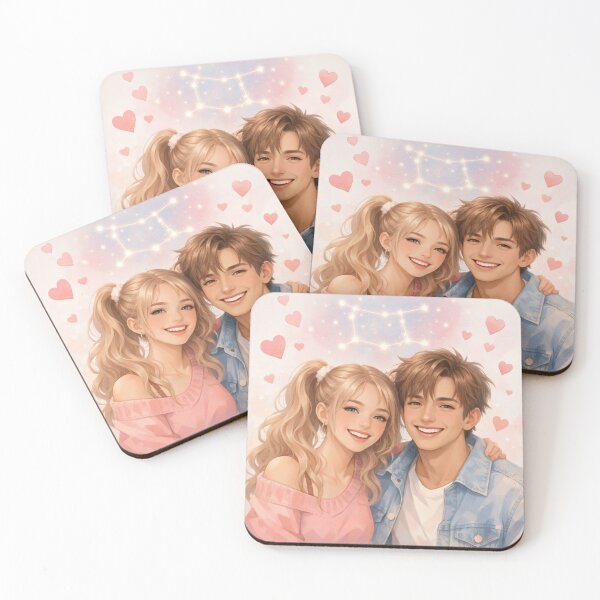 Item preview, Gemini Zodiac Romantic Couple Illustration designed and sold by Silentbow.