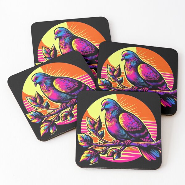 Item preview, Psychedelic Bird – Neon Sunset Branch Design designed and sold by Dogandesighn.