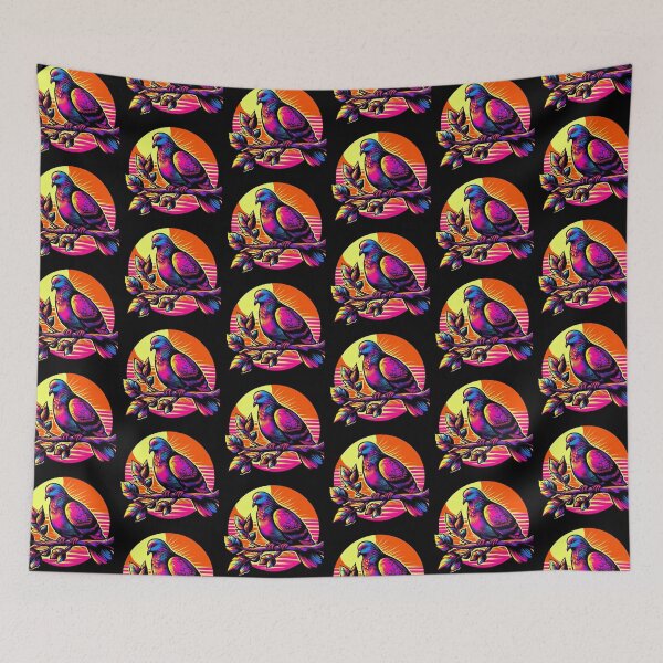 Item preview, Psychedelic Bird – Neon Sunset Branch Design designed and sold by Dogandesighn.