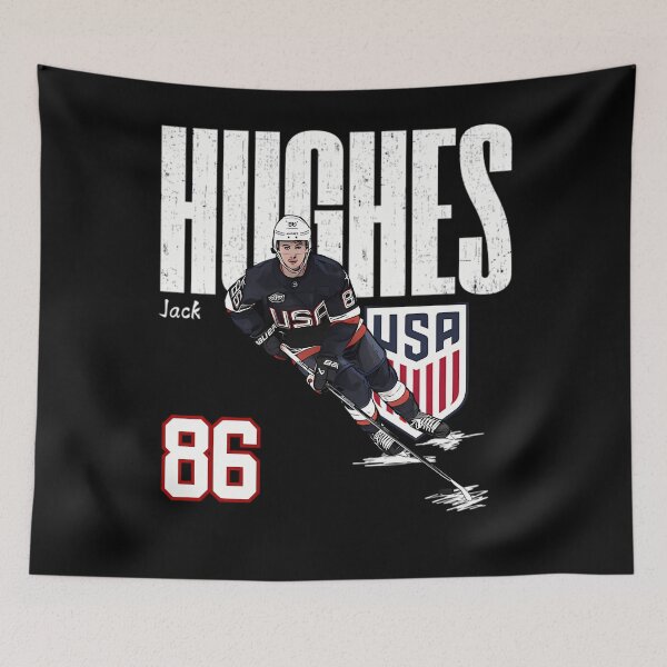 Item preview, Usa Jack Hughes 86 Hockey Cartoon designed and sold by Immdesigner.