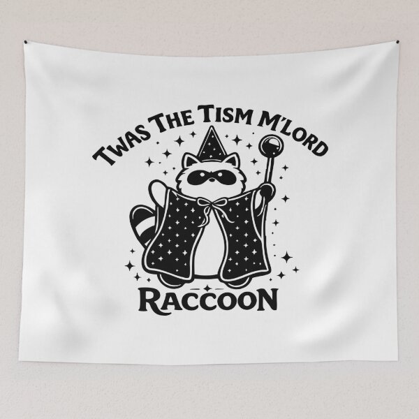 Item preview, Twas The Tism Mlord Raccoon,Funny Autism Meme designed and sold by CloudyPress.