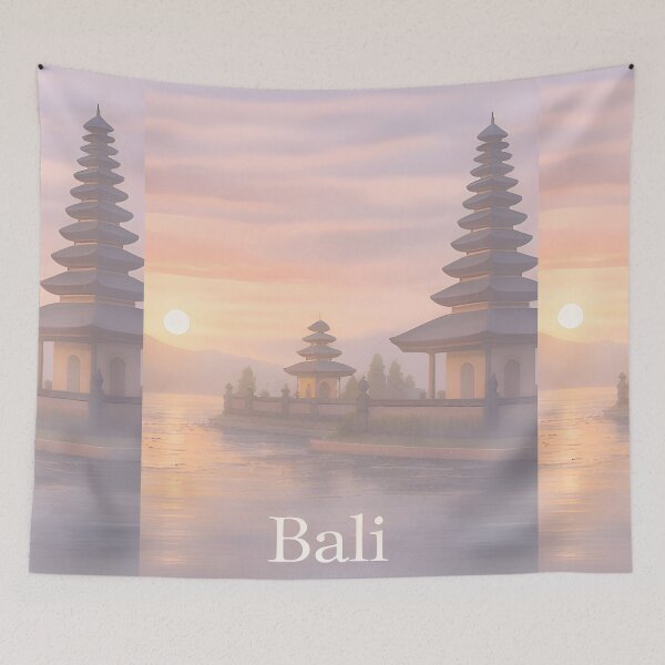 Item preview, Bali Temple — Minimal Calm Tropical Art designed and sold by Minimal Calm.