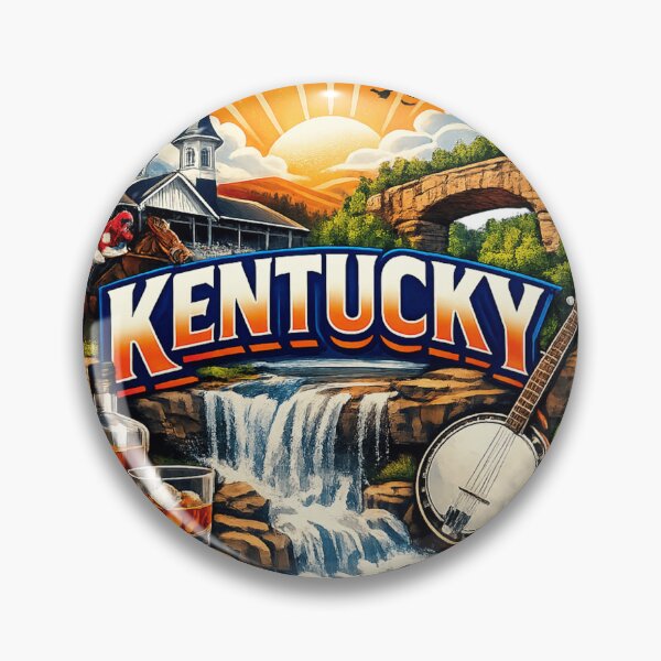 Item preview, Kentucky Ultra Modern Landmark Design – Horse Racing & Natural Bridge Illustration designed and sold by UrbanStatic.