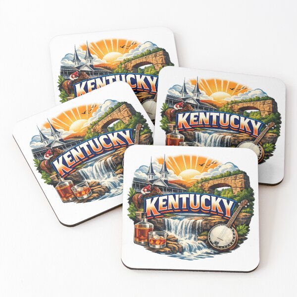 Item preview, Kentucky Ultra Modern Landmark Design – Horse Racing & Natural Bridge Illustration designed and sold by UrbanStatic.