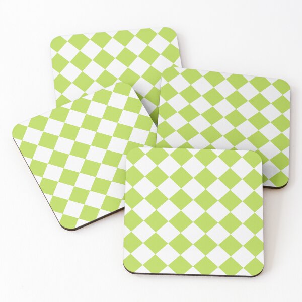 Artikelvorschau, Schachbrettmuster in Weiß und Limette entworfen und verkauft von pattern-archive.