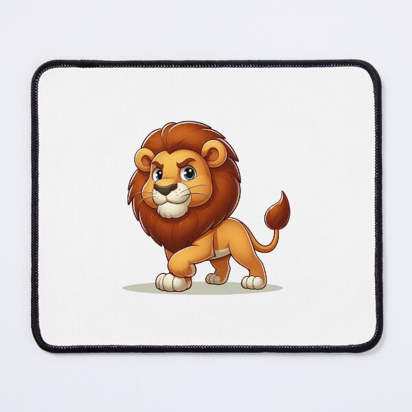 Item preview, A cartoon lion with a fierce expression, featuring a distinct mane and playful demeanor. designed and sold by cave-canvas.
