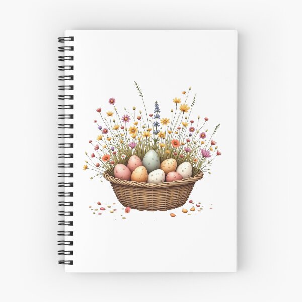 Item preview, Huevos de Pascua de primavera en cesta floral designed and sold by PMTaurus.