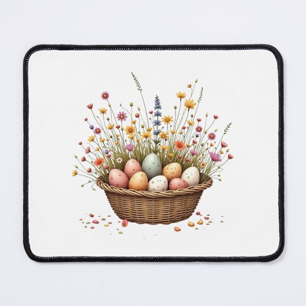 Item preview, Spring Easter Eggs in Floral Basket designed and sold by PMTaurus.