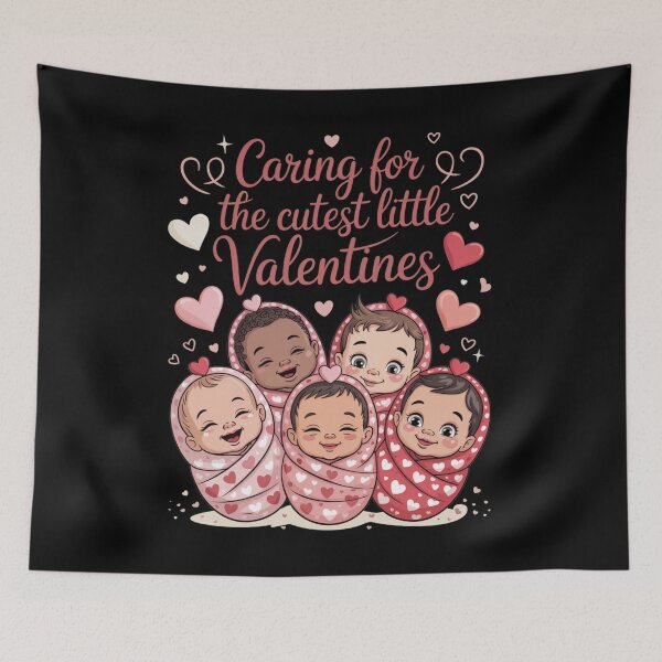 Item preview, Caring For The Cutest Little Valentines Baby Caregiver Parents Newborn designed and sold by CORJIDOG-ART.