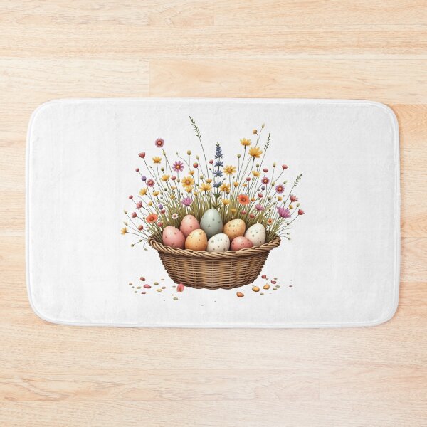 Item preview, Spring Easter Eggs in Floral Basket designed and sold by PMTaurus.