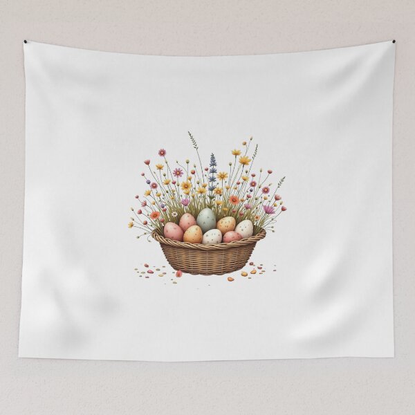 Item preview, Spring Easter Eggs in Floral Basket designed and sold by PMTaurus.