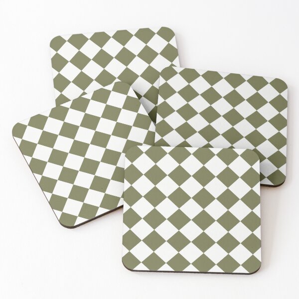 Item preview, Checkerboard White and Olive Pattern designed and sold by pattern-archive.